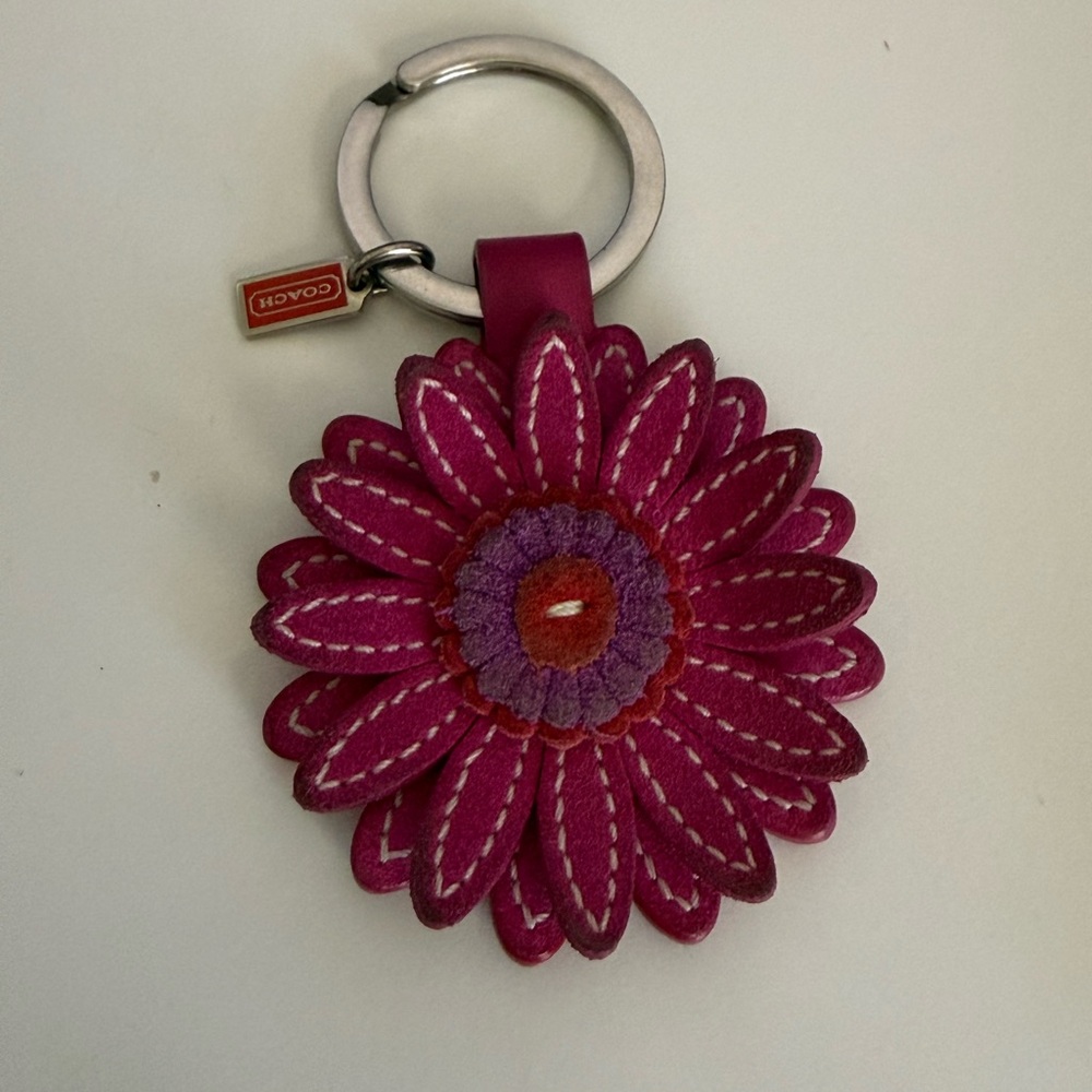 Coach Magenta Floral Key Holder